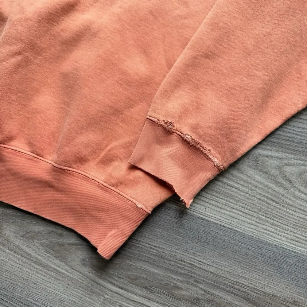 Vintage 90s Polo Ralph Lauren Faded Orange Distressed Pullover Crewneck Mens L